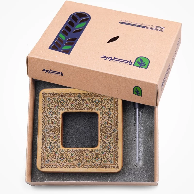 گلدان چوبی طرح ترنج