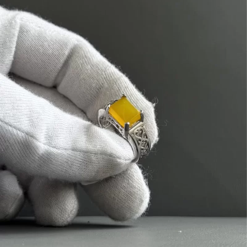 انگشتر نقره زنانه مدل عقیق زرد شرف الشمس کد 62