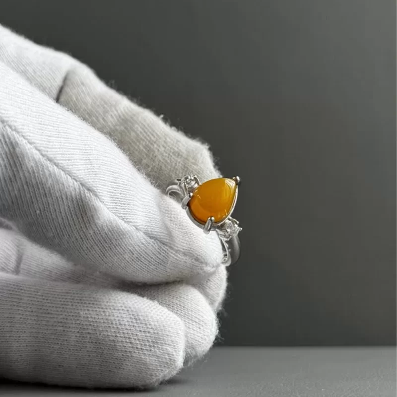 انگشتر نقره زنانه مدل عقیق زرد شرف الشمس کد 59