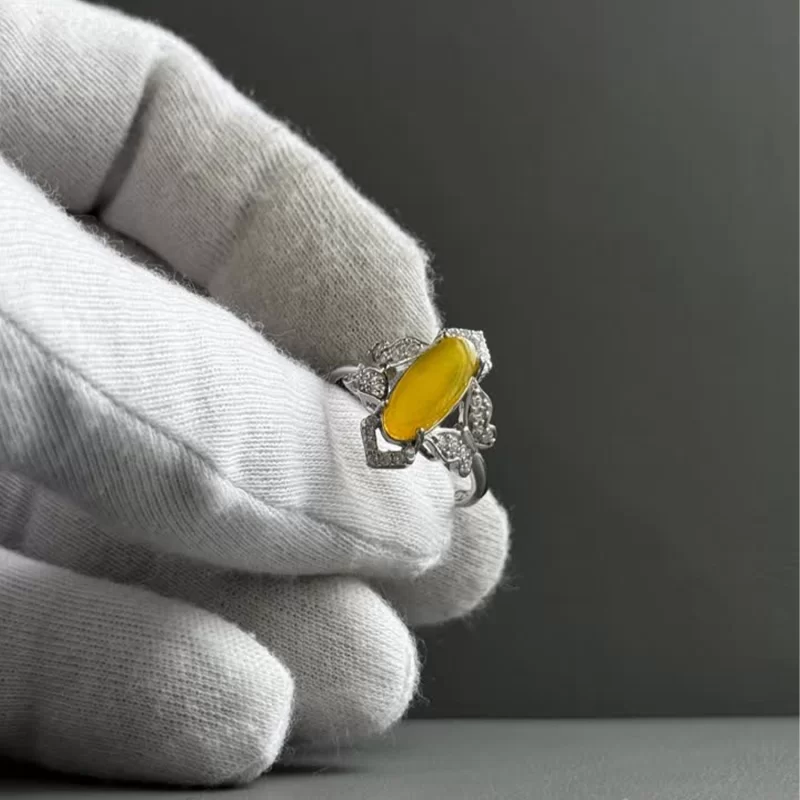 انگشتر نقره زنانه مدل عقیق زرد شرف الشمس کد 68