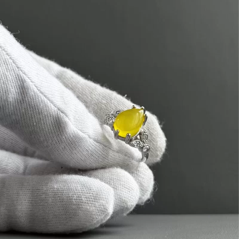 انگشتر نقره زنانه مدل عقیق زرد شرف الشمس کد 72