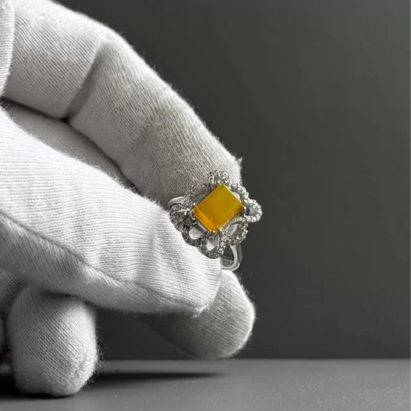 انگشتر نقره زنانه مدل عقیق زرد شرف الشمس کد 70