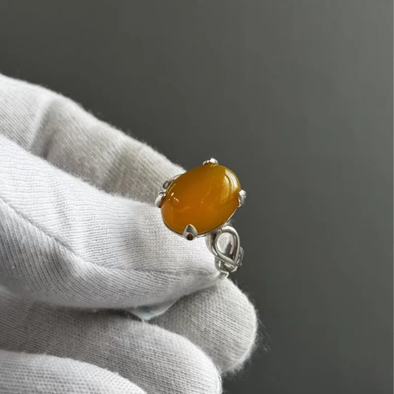 انگشتر نقره زنانه مدل عقیق زرد شرف الشمس کد 54