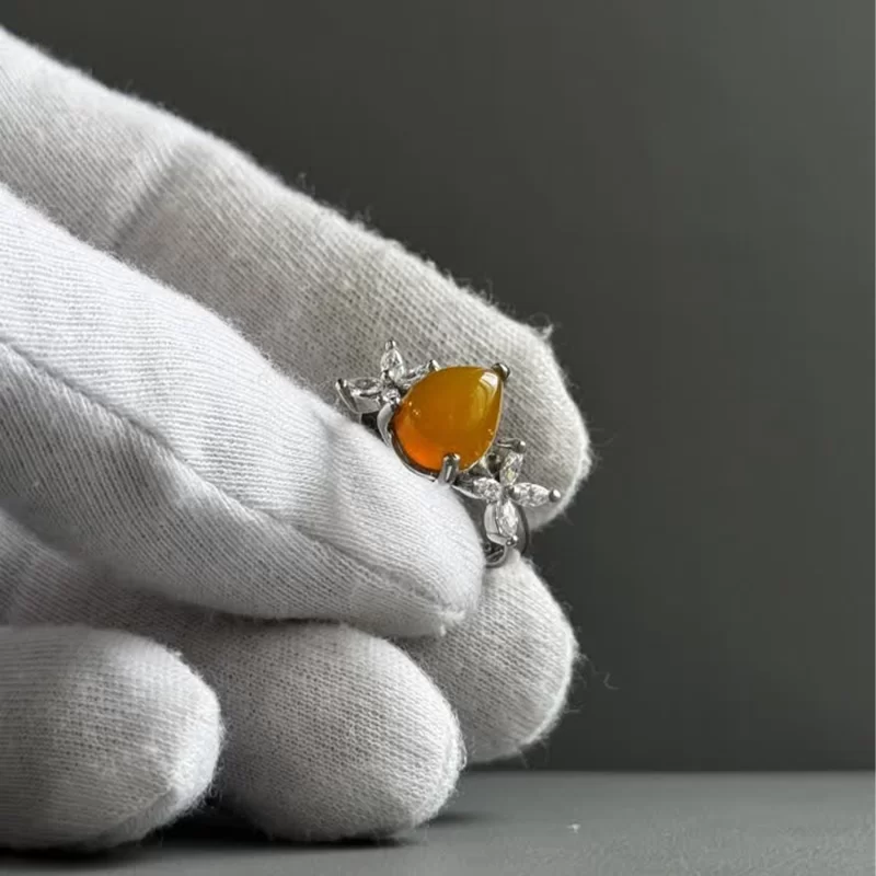 انگشتر نقره زنانه مدل عقیق زرد شرف الشمس کد 66