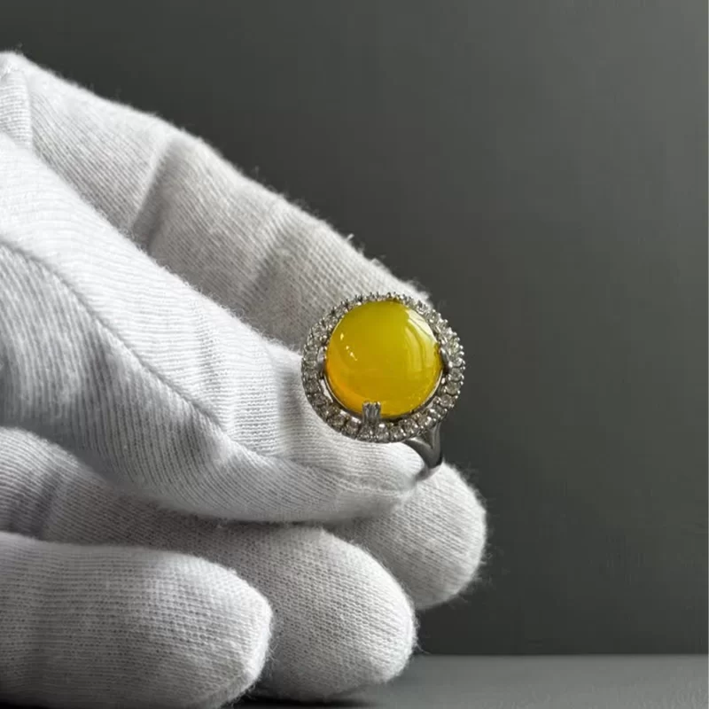 انگشتر نقره زنانه مدل عقیق زرد شرف الشمس کد 67