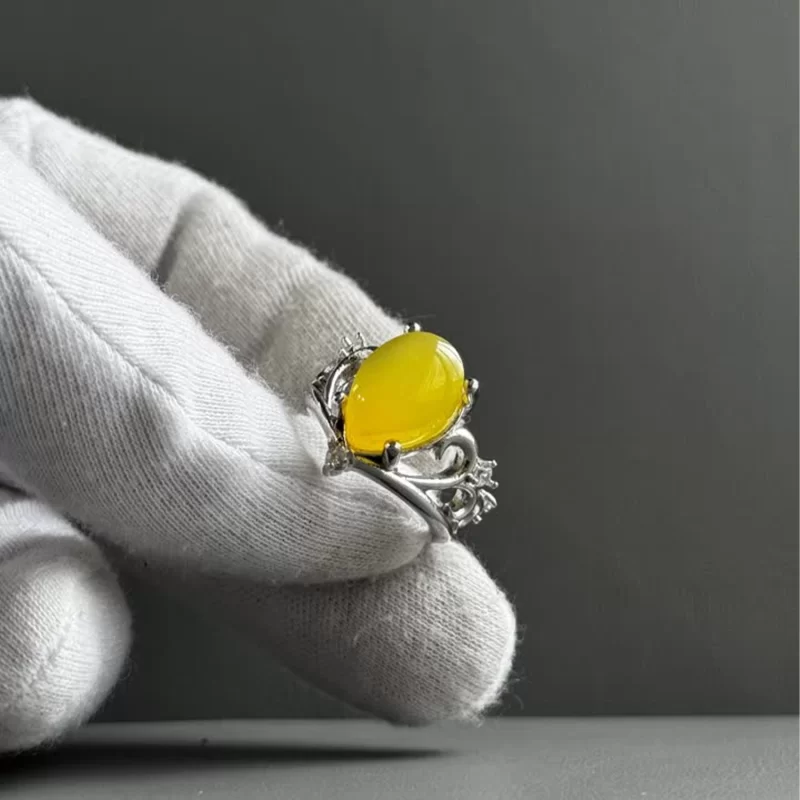 انگشتر نقره زنانه مدل عقیق زرد شرف الشمس کد 69