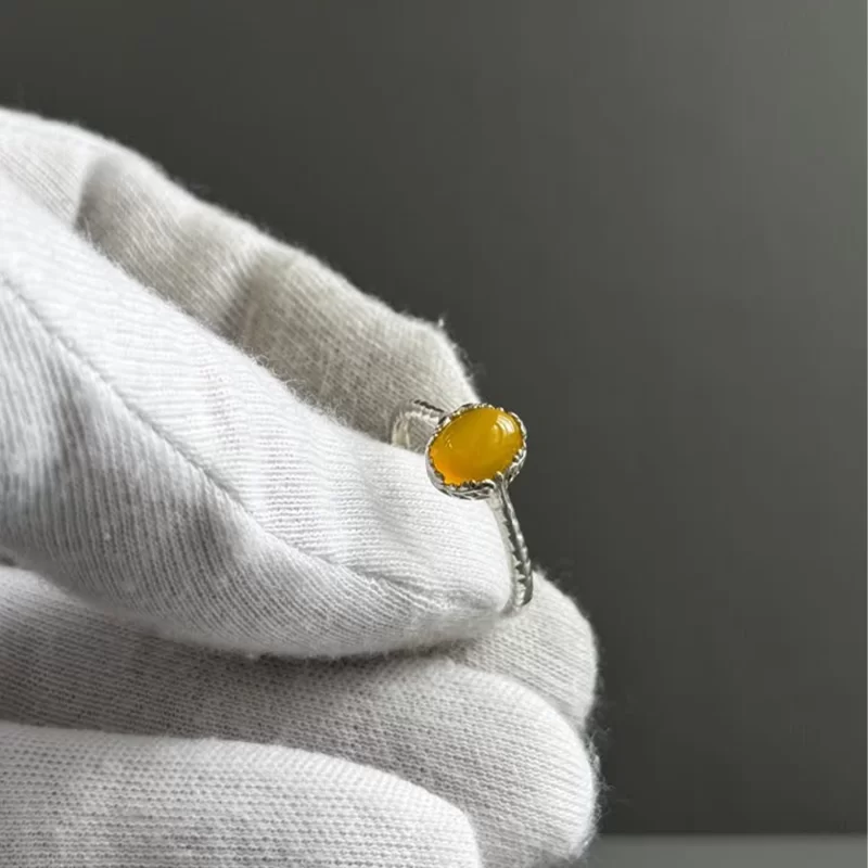 انگشتر نقره زنانه مدل عقیق زرد شرف الشمس کد 55