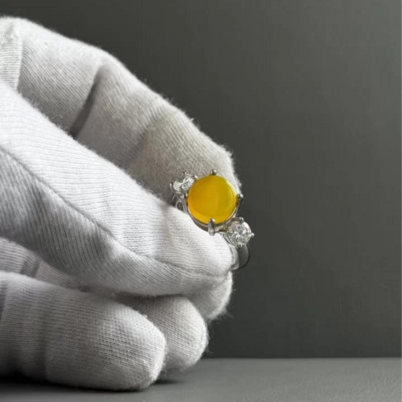 انگشتر نقره زنانه مدل عقیق زرد شرف الشمس کد 73