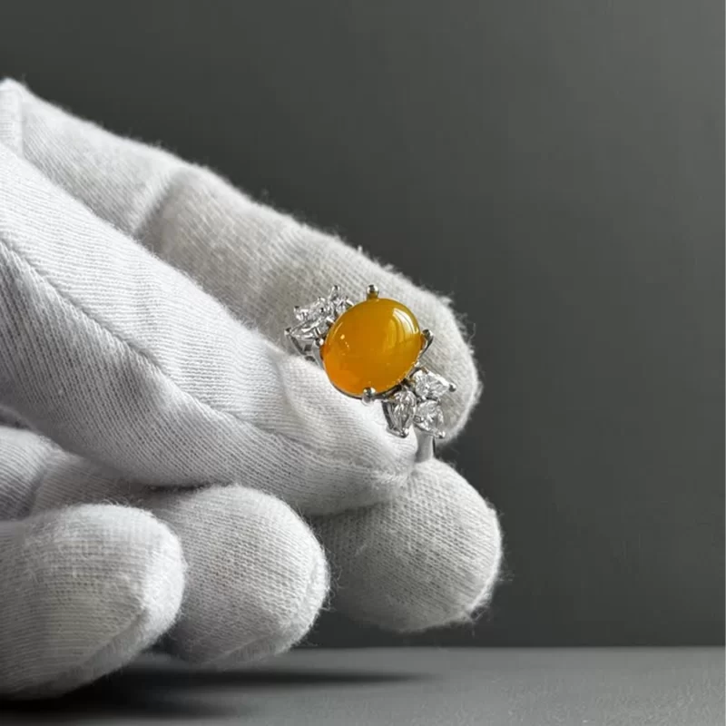 انگشتر نقره زنانه مدل عقیق زرد شرف الشمس کد 71