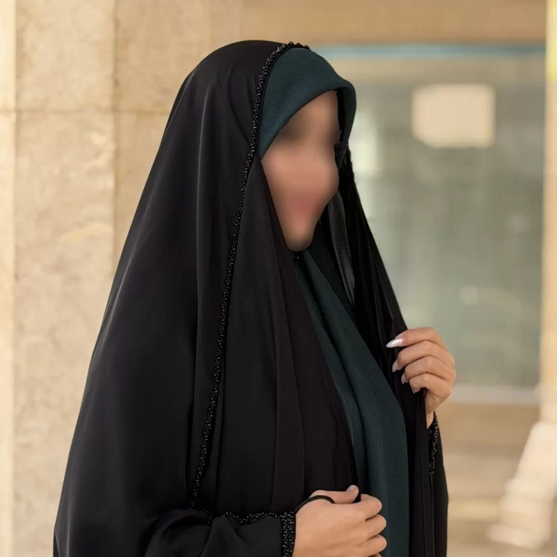 چادر مشکی عربی جواهر دوزی تریزا کره مدل ترنم