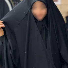 چادر مشکی عربی نگین دار تریزا کره مدل بارانی