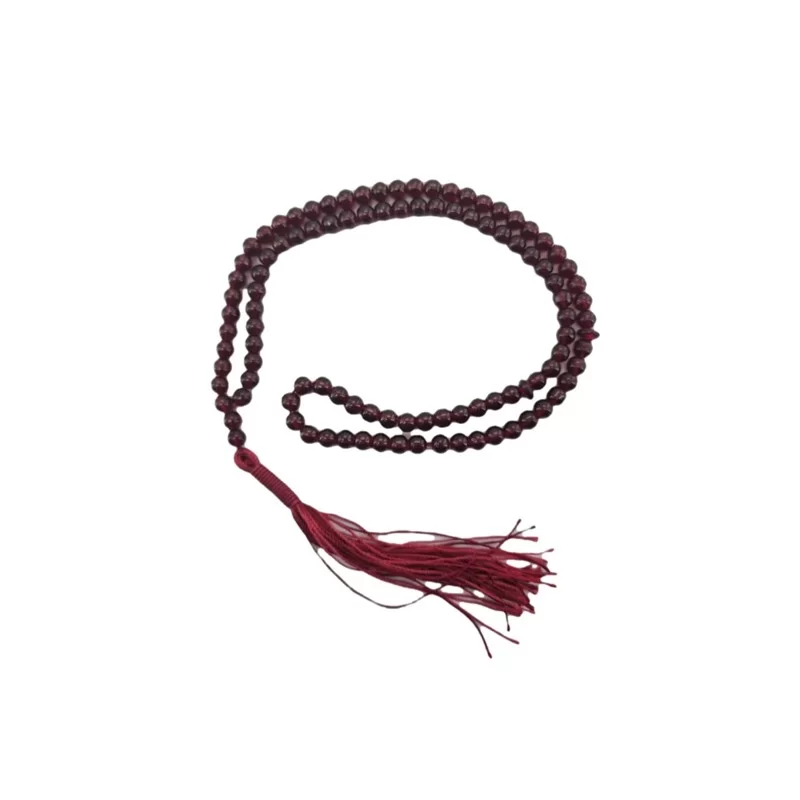 تسبیح شیشه ای رنگ زرشکی کد 104573