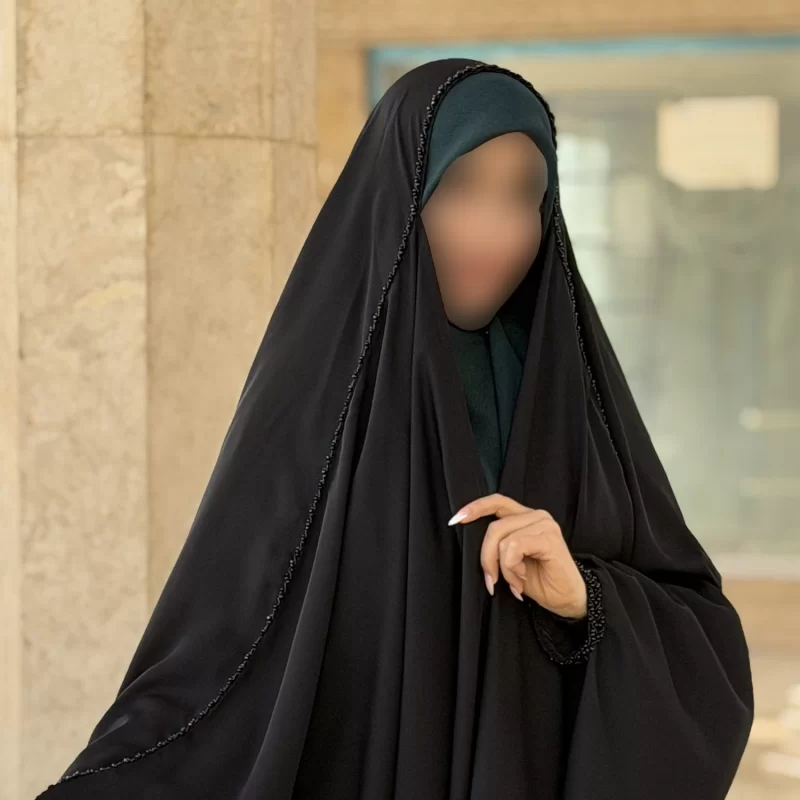 چادر مشکی عربی جواهر دوزی تریزا کره مدل ترنم