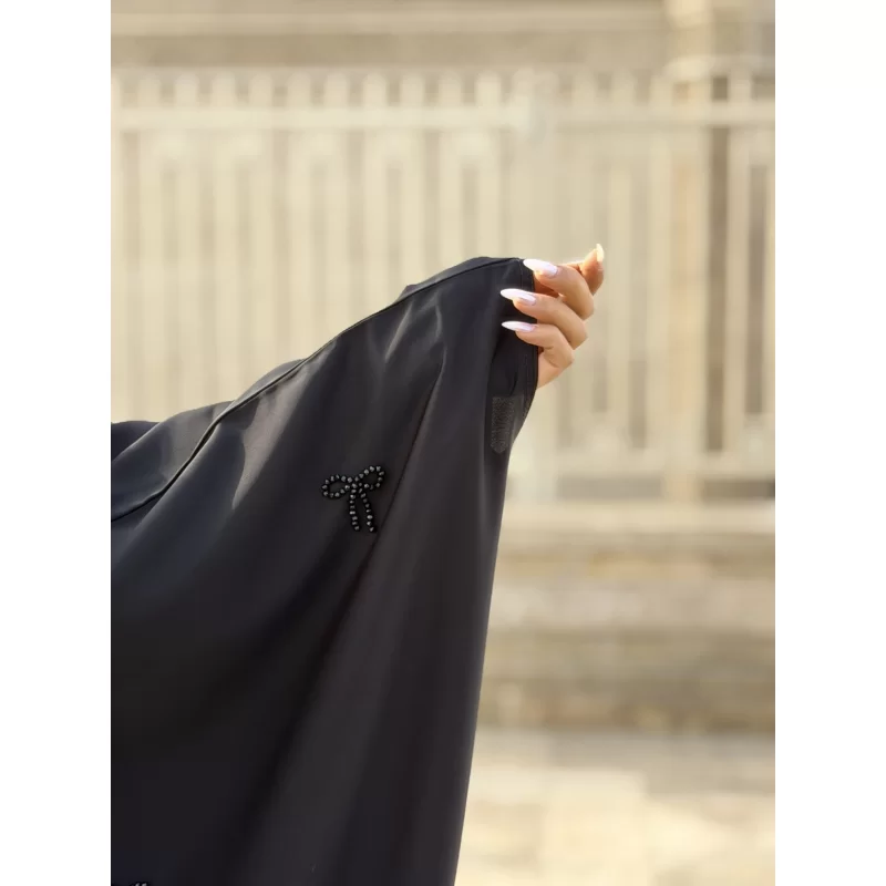 چادر مشکی عربی جواهر دوزی تریزا کره مدل پاپیون 
