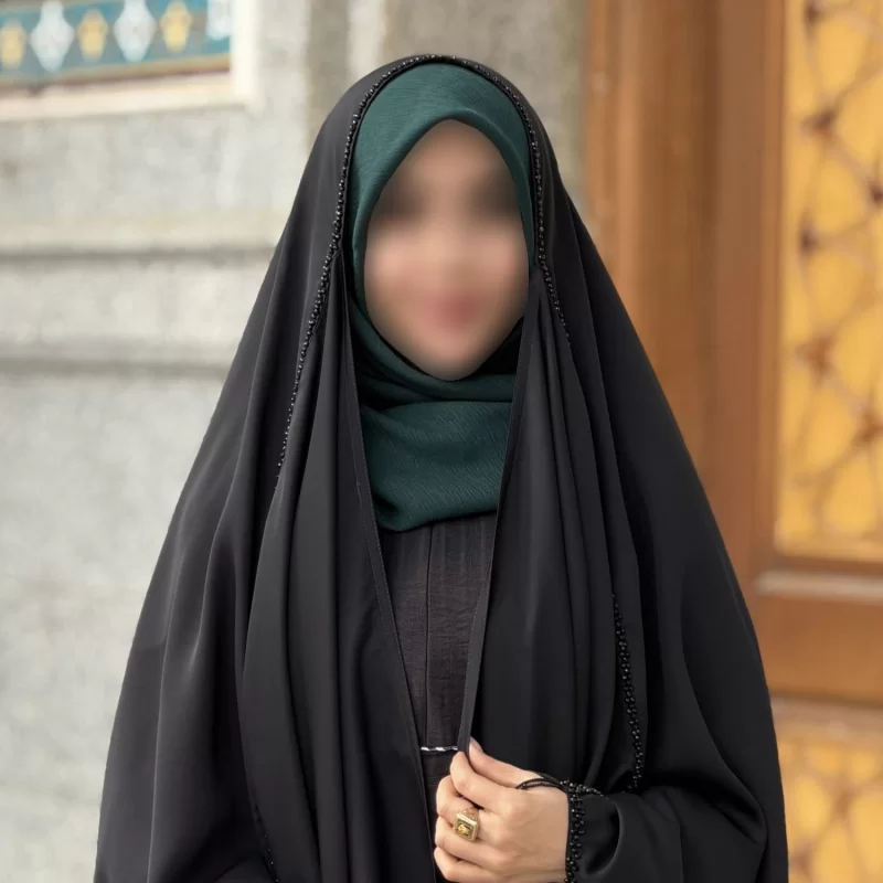 چادر مشکی عربی جواهر دوزی کرپ پورشه مدل ثنا