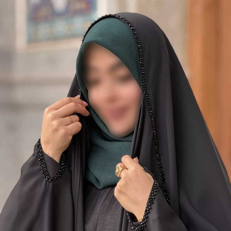 چادر مشکی عربی جواهر دوزی کرپ پورشه مدل ثنا