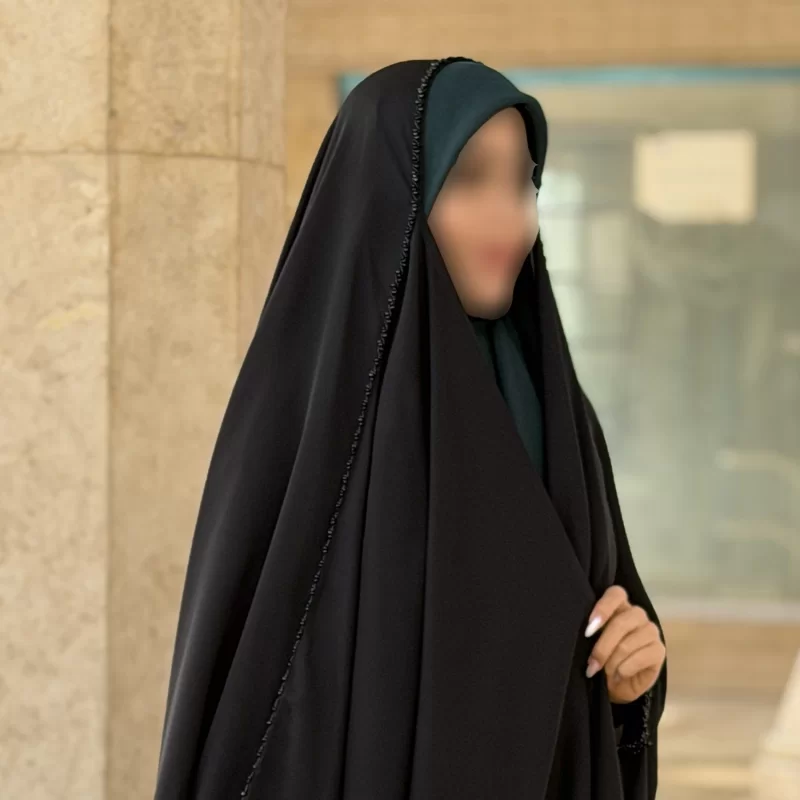 چادر مشکی عربی جواهر دوزی تریزا کره مدل ترنم