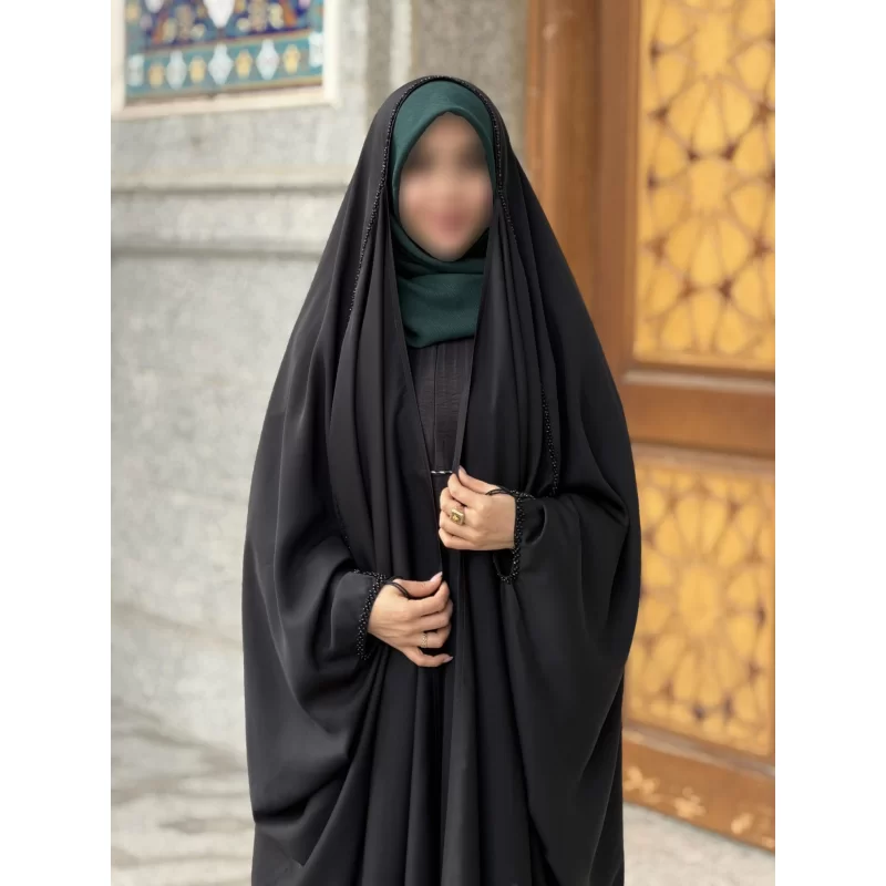 چادر مشکی عربی جواهر دوزی تریزا کره مدل ثنا