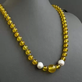 گردنبند سنگی زنانه مدل عقیق زرد شرف الشمس کد 190