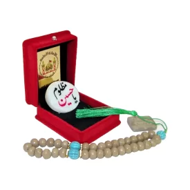 قطعه سنگ حرم امام حسین (ع) همراه هدیه تسبیح و مهر کربلا