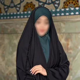 چادر مشکی عربی جواهر دوزی تریزا کره مدل النگویی