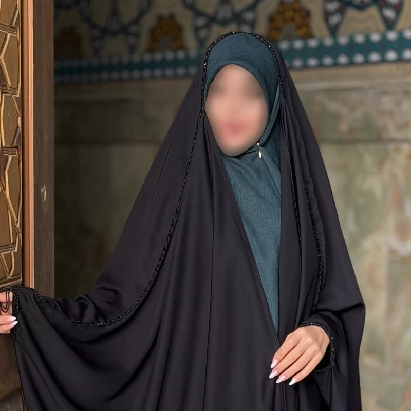 چادر مشکی عربی جواهر دوزی تریزا کره مدل النگویی