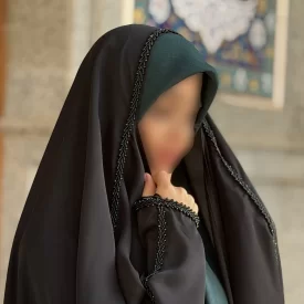 چادر مشکی عربی جواهر دوزی کرپ پورشه مدل گندم