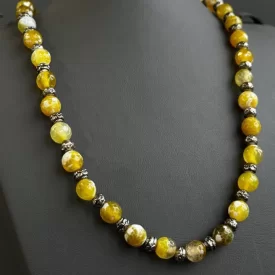 گردنبند سنگی زنانه مدل عقیق زرد شرف الشمس کد 189