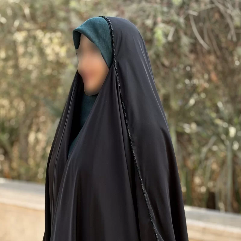 چادر مشکی عربی جواهر دوزی کرپ پورشه مدل بهار 