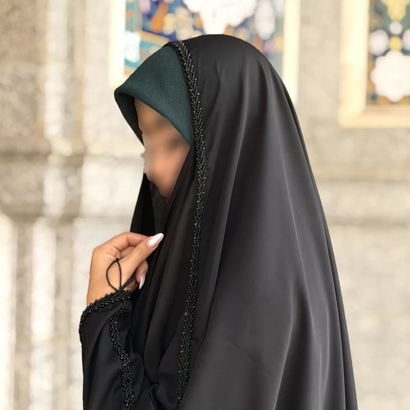 چادر مشکی عربی جواهر دوزی تریزا کره مدل گندم