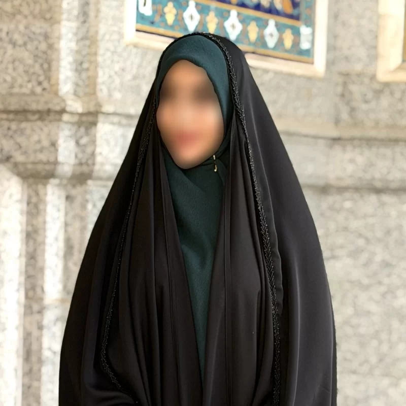 چادر مشکی عربی جواهر دوزی کرپ پورشه مدل گندم