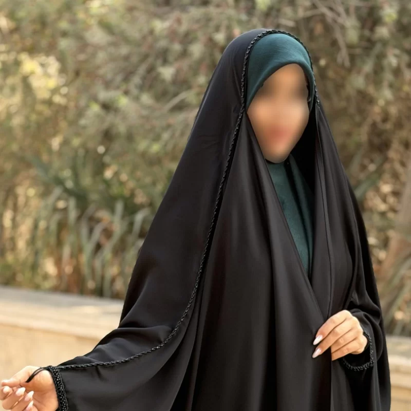 چادر مشکی عربی جواهر دوزی کرپ پورشه مدل بهار 
