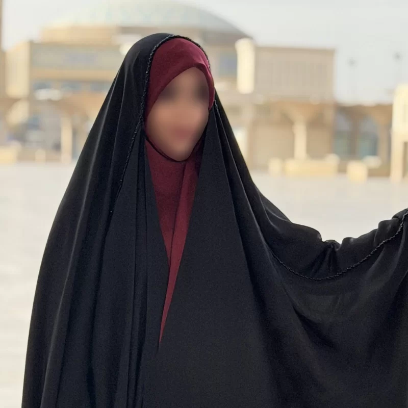 چادر مشکی عربی جواهر دوزی کرپ پورشه مدل زنبوری