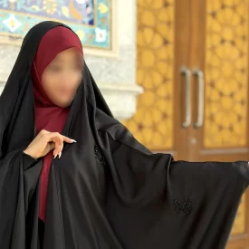 چادر مشکی عربی جواهر دوزی تریزا کره مدل پروانه پخش