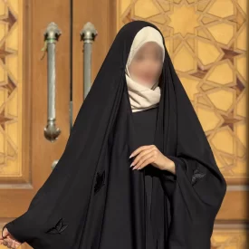 چادر مشکی عربی گلدوزی تریزا کره مدل پروانه پخش