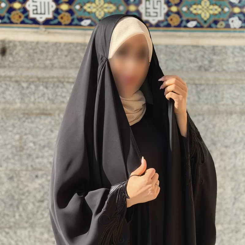 چادر مشکی عربی گلدوزی تریزا کره مدل حنا