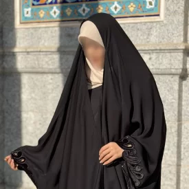 چادر مشکی عربی گلدوزی تریزا کره مدل بتجقه