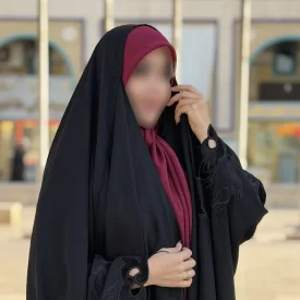 چادر مشکی عربی گلدوزی تریزا کره مدل هلما