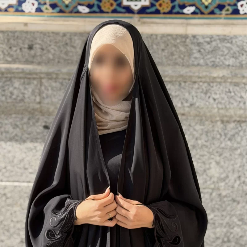 چادر مشکی عربی گلدوزی تریزا کره مدل حنا