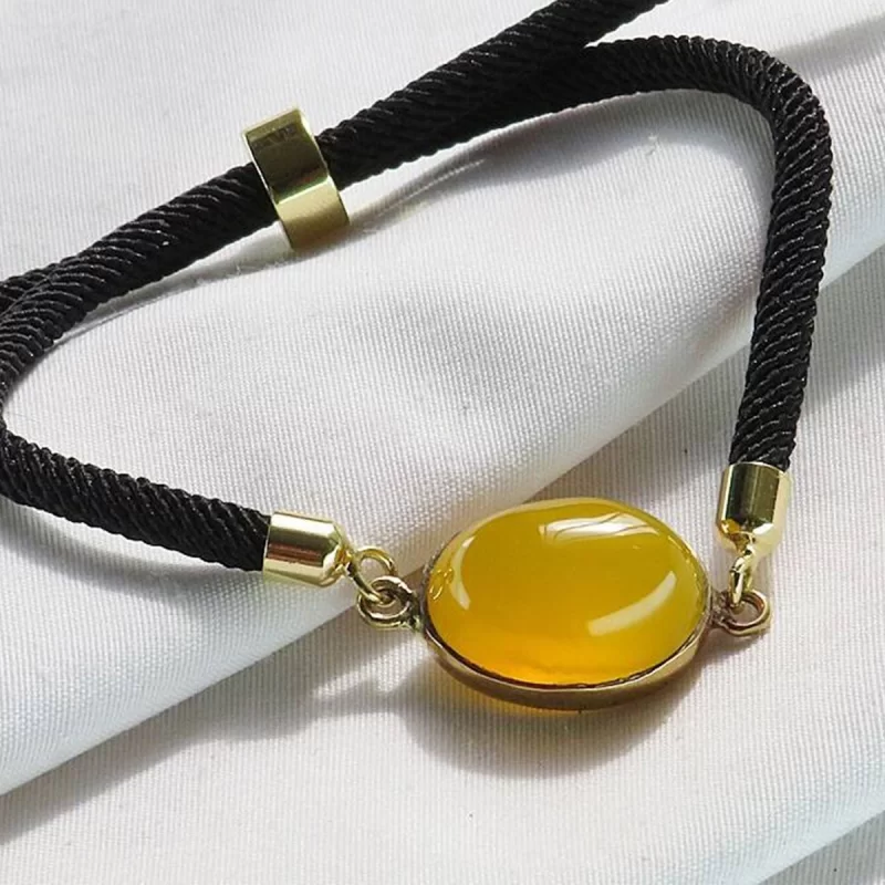 دستبند حدید چرم اصل منقش به الله و صلوات