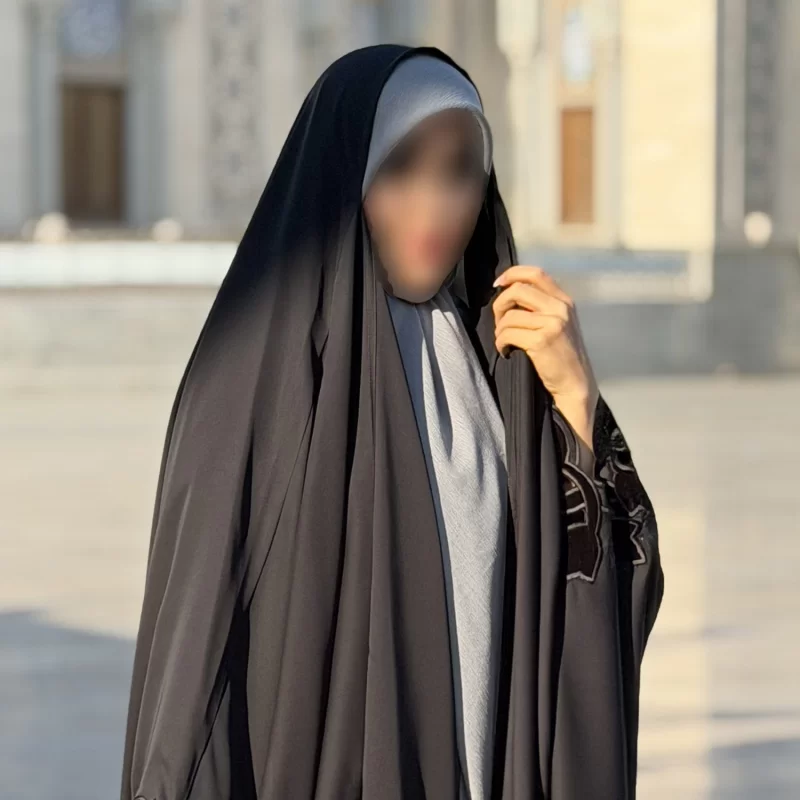 چادر مشکی عربی گلدوزی تریزا کره مدل لاله