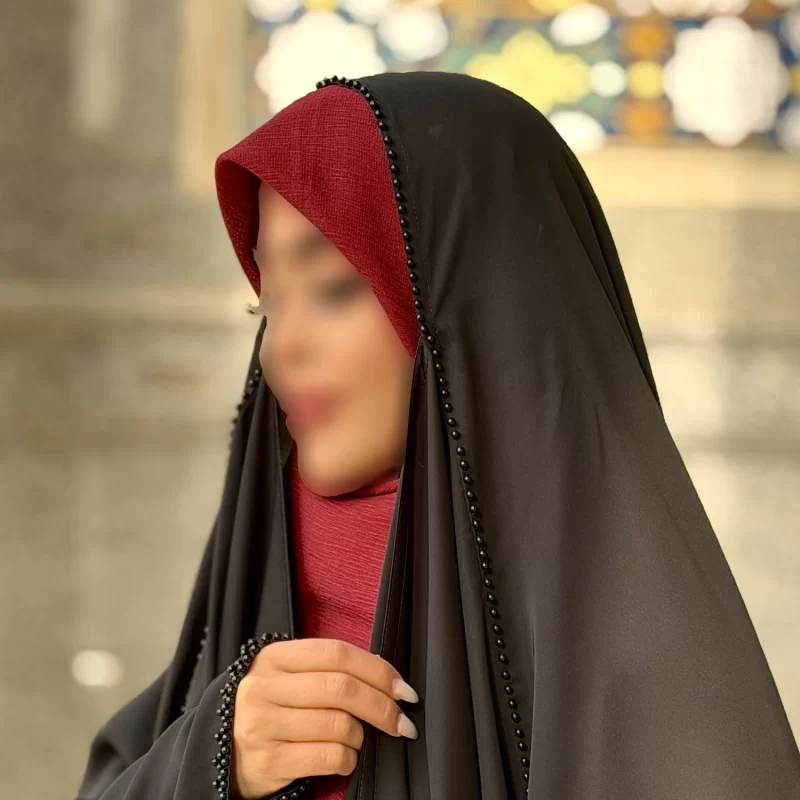 چادر مشکی عربی جواهر دوزی کرپ پورشه مدل مهستان