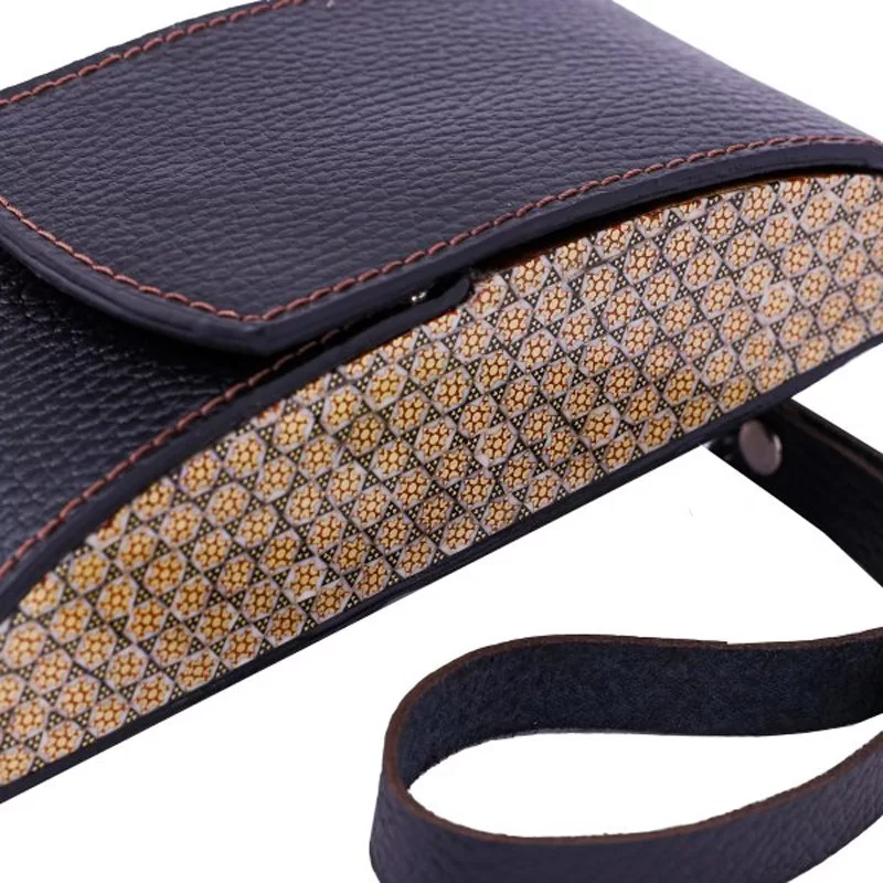 قاب عینک چرمی طرح خاتم