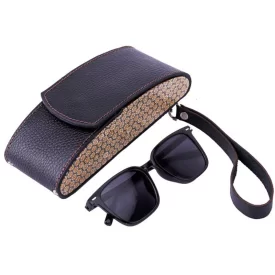 قاب عینک چرمی طرح خاتم