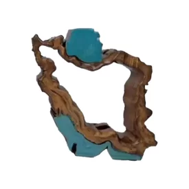 گلدان سنگی قهوه ای آبی طرح ایران