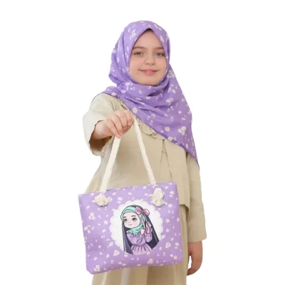 ست کیف و روسری دخترانه مدل بنفشه