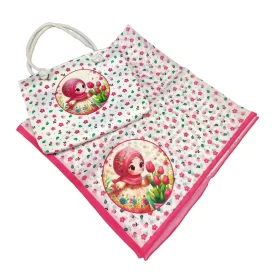 ست کیف و روسری دخترانه مدل لاله