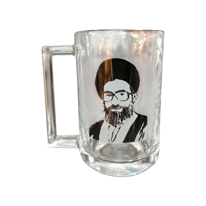 لیوان شیشه ای طرح عکس رهبر شهید کد 2