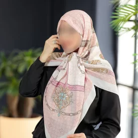 روسری ابریشمی صورتی روشن زنانه کد 322