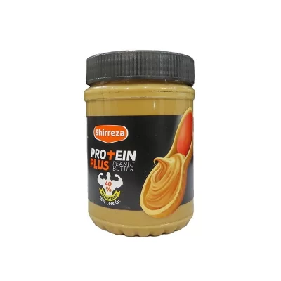 کره بادام زمینی با پودر پروتئین شیررضا - 450 گرم